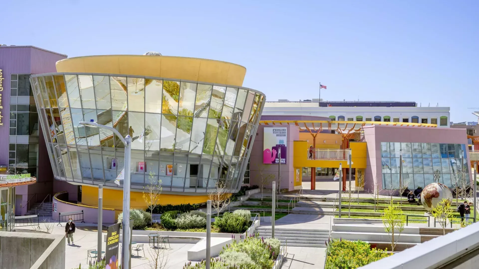 Exterior of Children's Creativity Museum on a sunny day